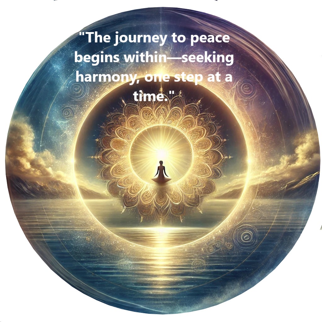 Journey to peace mandala over water